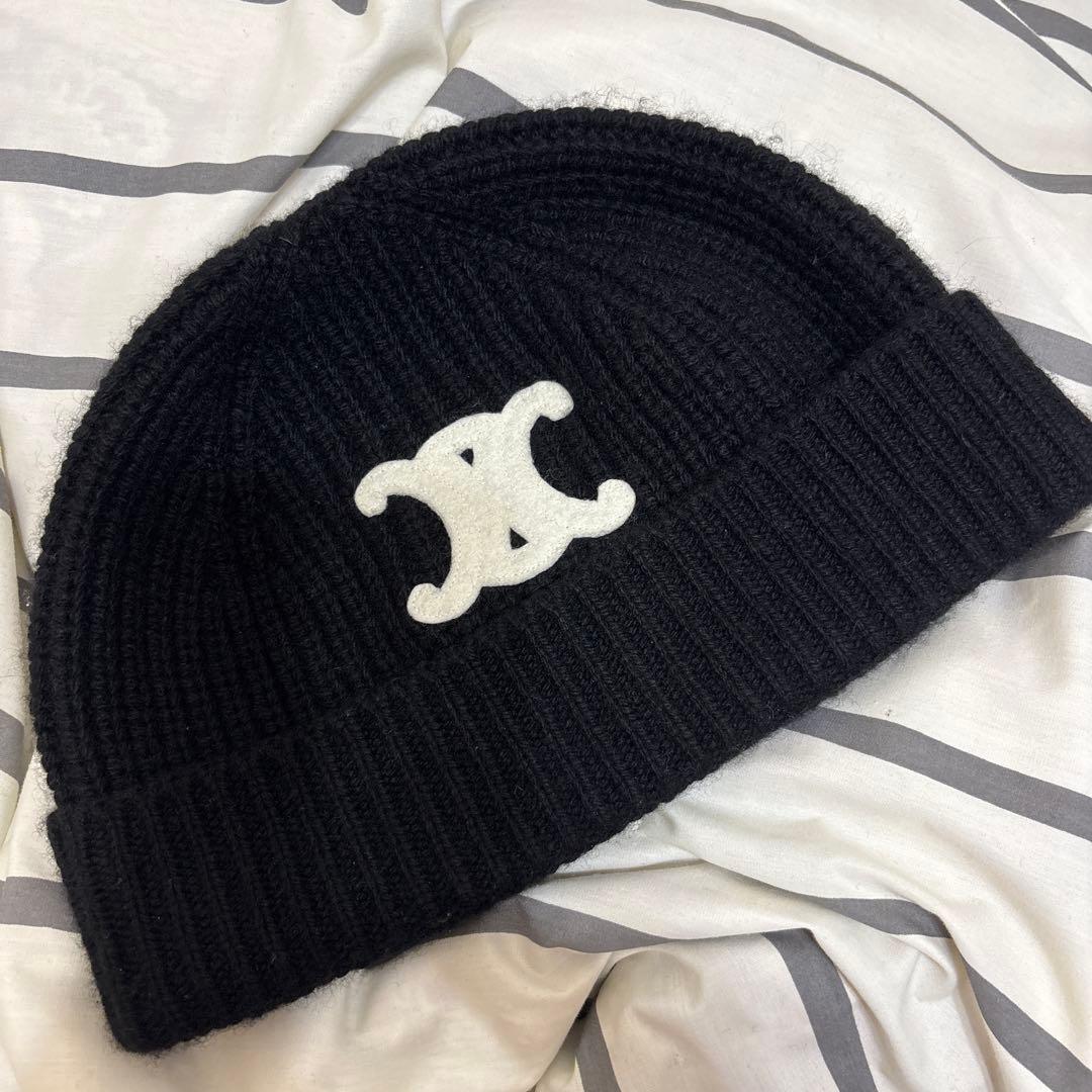CELINE 黒 ニット帽