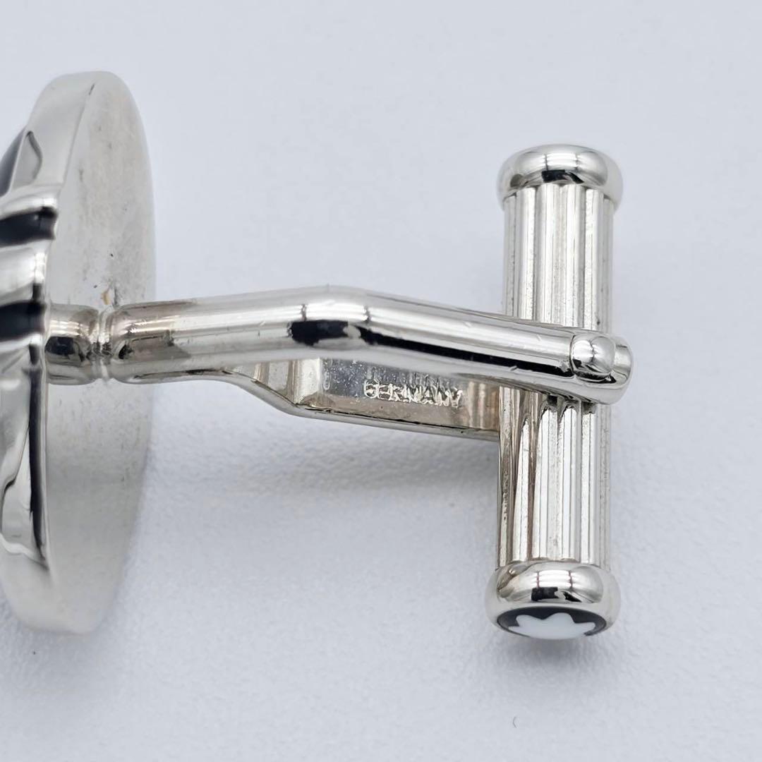 美品★MONTBLANC★ カフリンクス カフス オーバル シルバー ブラック.