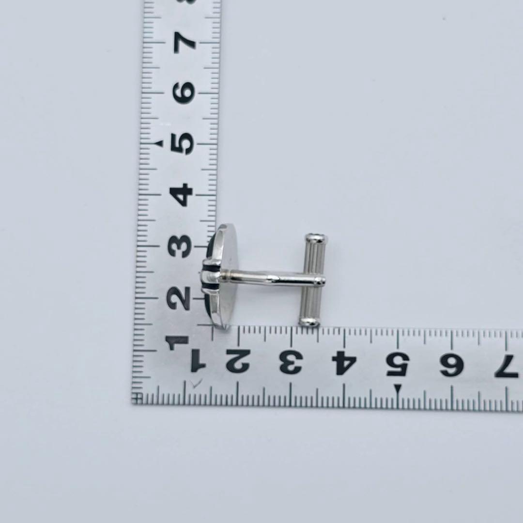 美品★MONTBLANC★ カフリンクス カフス オーバル シルバー ブラック.