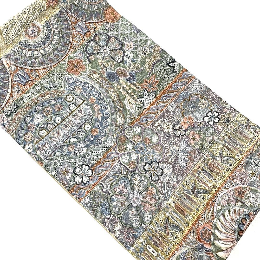 専用帯6248 ●山岡古都 染織美術品 天目織 高級 正絹 全通 袋帯