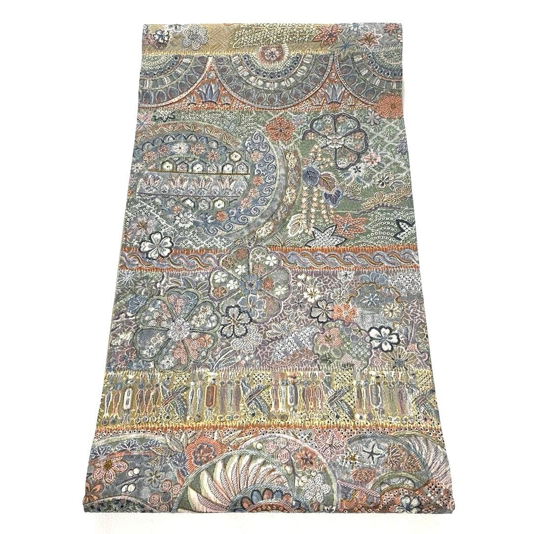 専用帯6248 ●山岡古都 染織美術品 天目織 高級 正絹 全通 袋帯