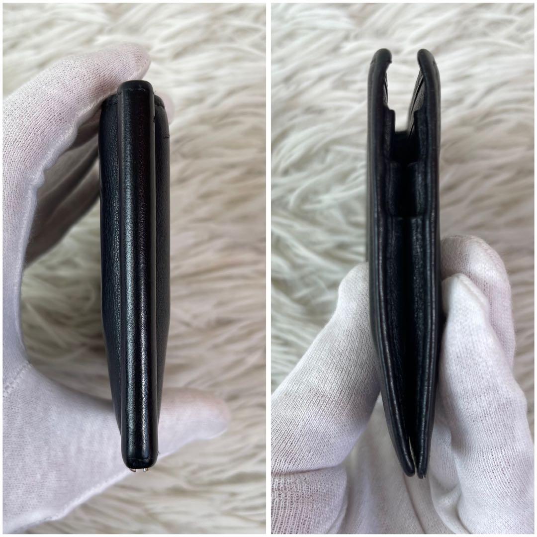 希少/美品✨DIOR HOMME マネークリップ オールレザー ロゴ刻印 黒