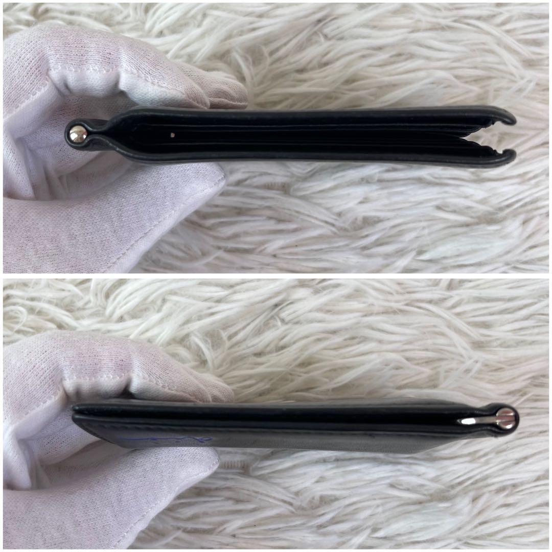 希少/美品✨DIOR HOMME マネークリップ オールレザー ロゴ刻印 黒