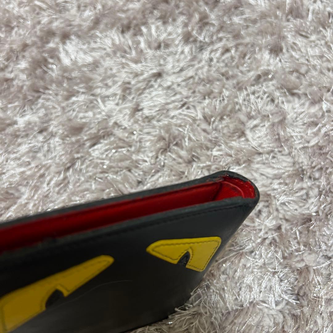 FENDI フェンディ モンスター 二つ折り財布 ブラック バグズアイ