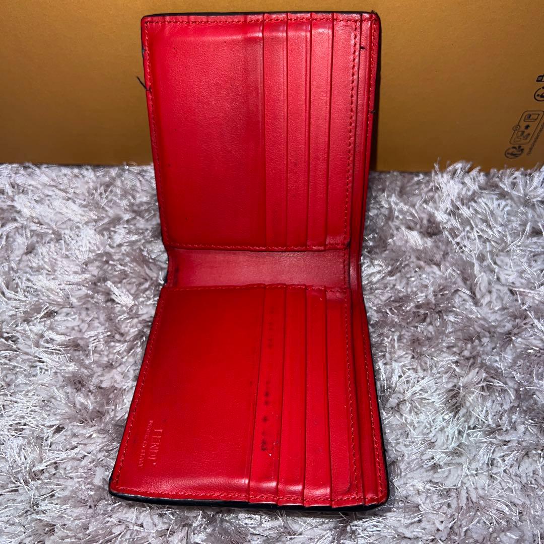 FENDI フェンディ モンスター 二つ折り財布 ブラック バグズアイ