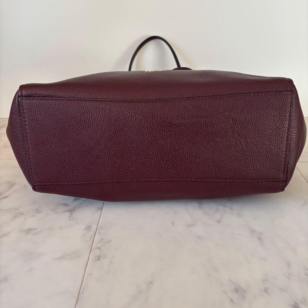 極美品♡COACH トートバッグ チェーンショルダー ワインレッド レザー A4