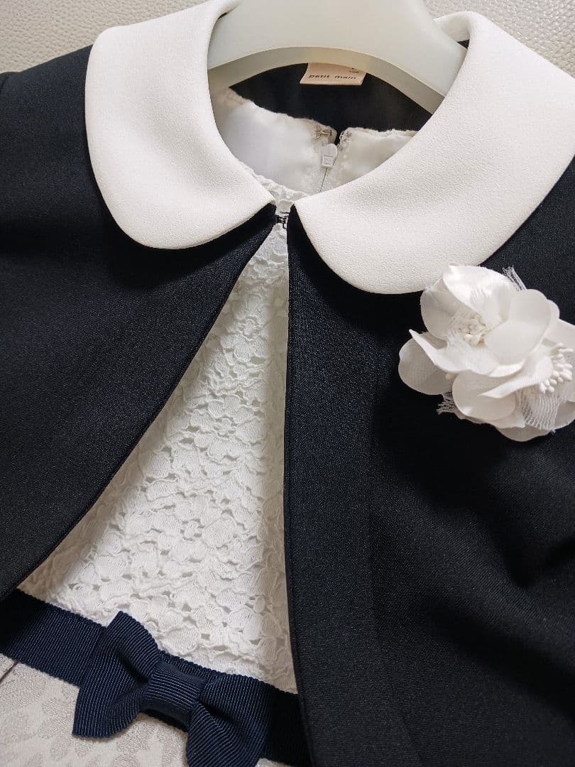 大人気♪プティマイン♪リボンワンピーススーツ3点セット◆120cm