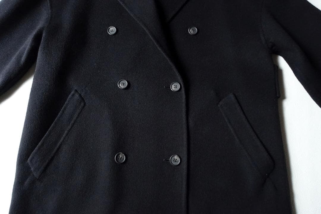 2023 美品ウィムガゼット☆カシミヤ混リバーロングコート F ネイビー