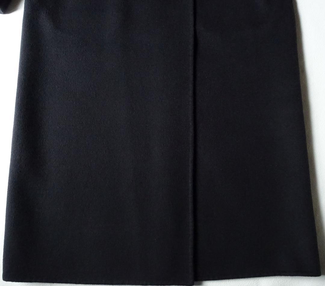 2023 美品ウィムガゼット☆カシミヤ混リバーロングコート F ネイビー