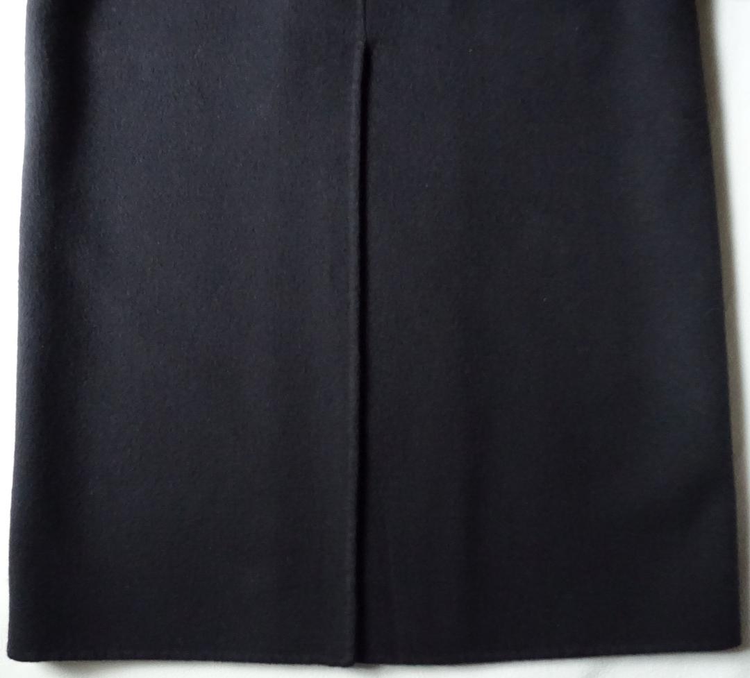 2023 美品ウィムガゼット☆カシミヤ混リバーロングコート F ネイビー