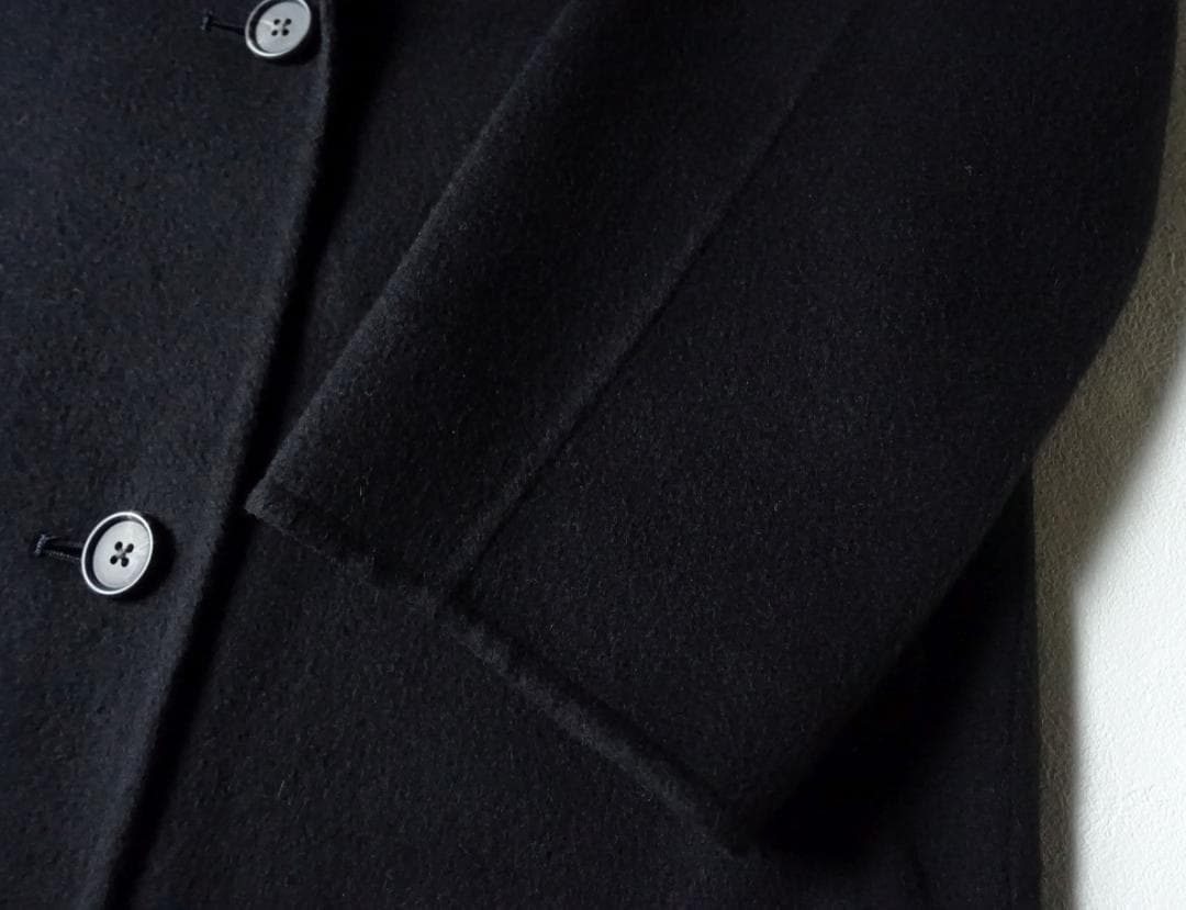 2023 美品ウィムガゼット☆カシミヤ混リバーロングコート F ネイビー