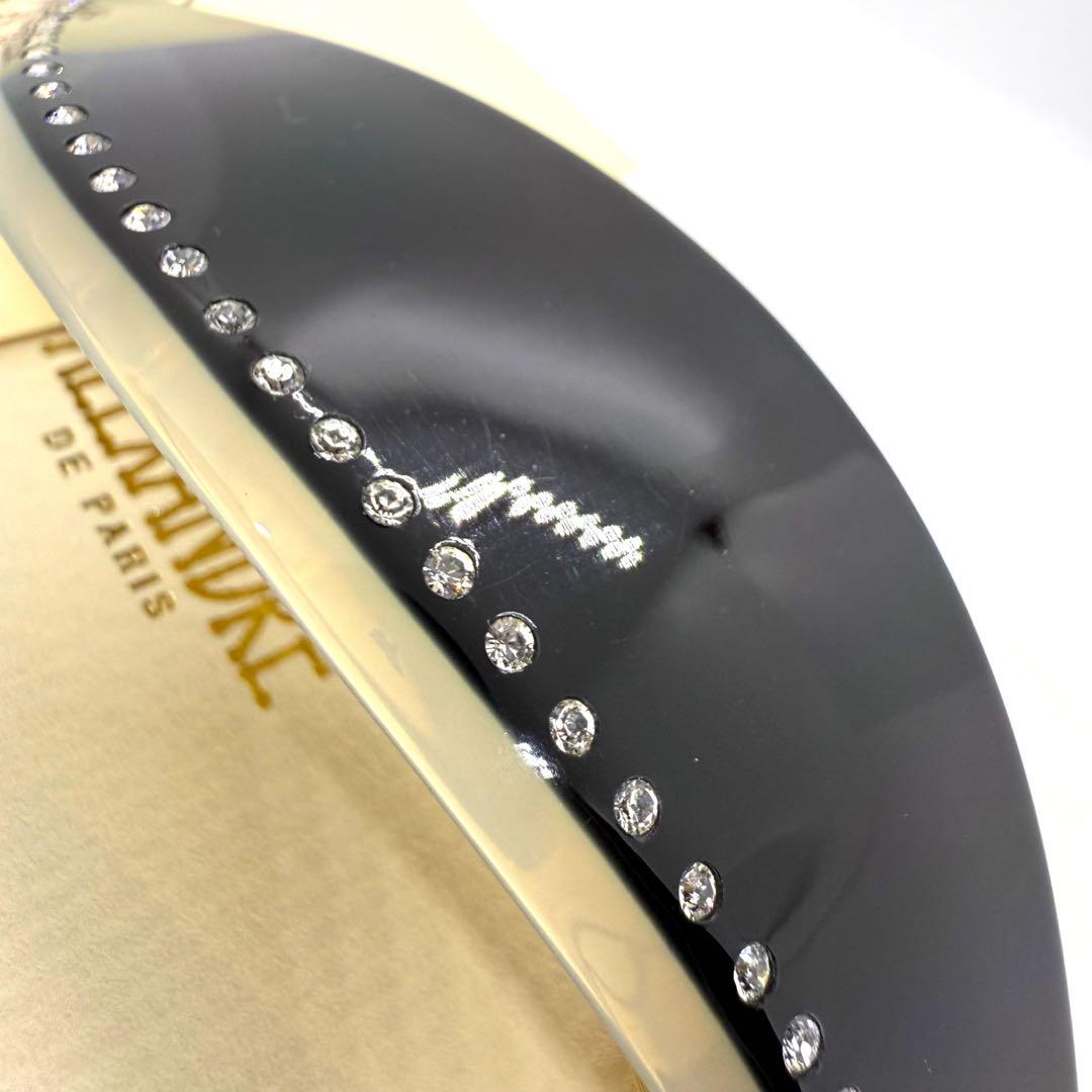 アレクサンドルドゥパリ バレッタ ブラック ラインストーン フランス製
