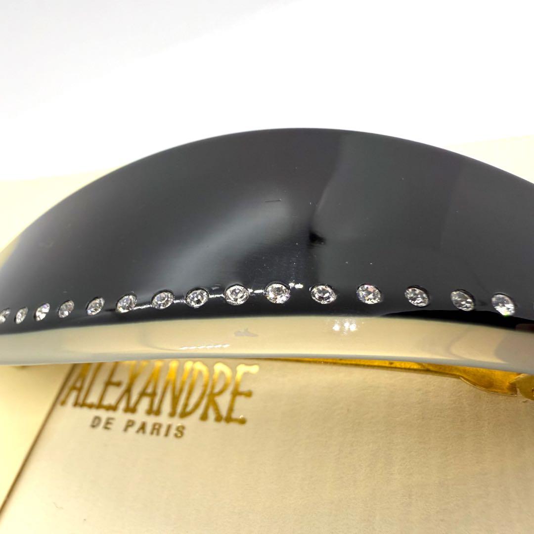 アレクサンドルドゥパリ バレッタ ブラック ラインストーン フランス製