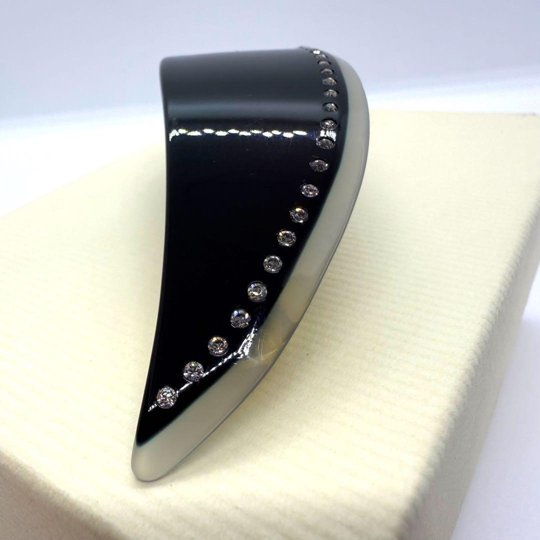 アレクサンドルドゥパリ バレッタ ブラック ラインストーン フランス製