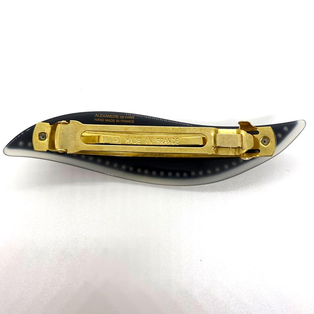 アレクサンドルドゥパリ バレッタ ブラック ラインストーン フランス製