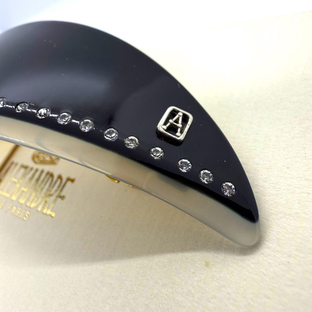 アレクサンドルドゥパリ バレッタ ブラック ラインストーン フランス製