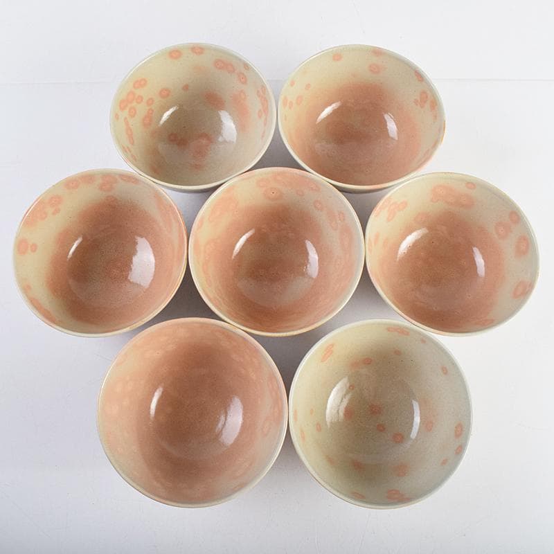 まーぶー　和食器萬古焼八幡窯　水車文数茶碗　十四客　共箱　M　R9415B