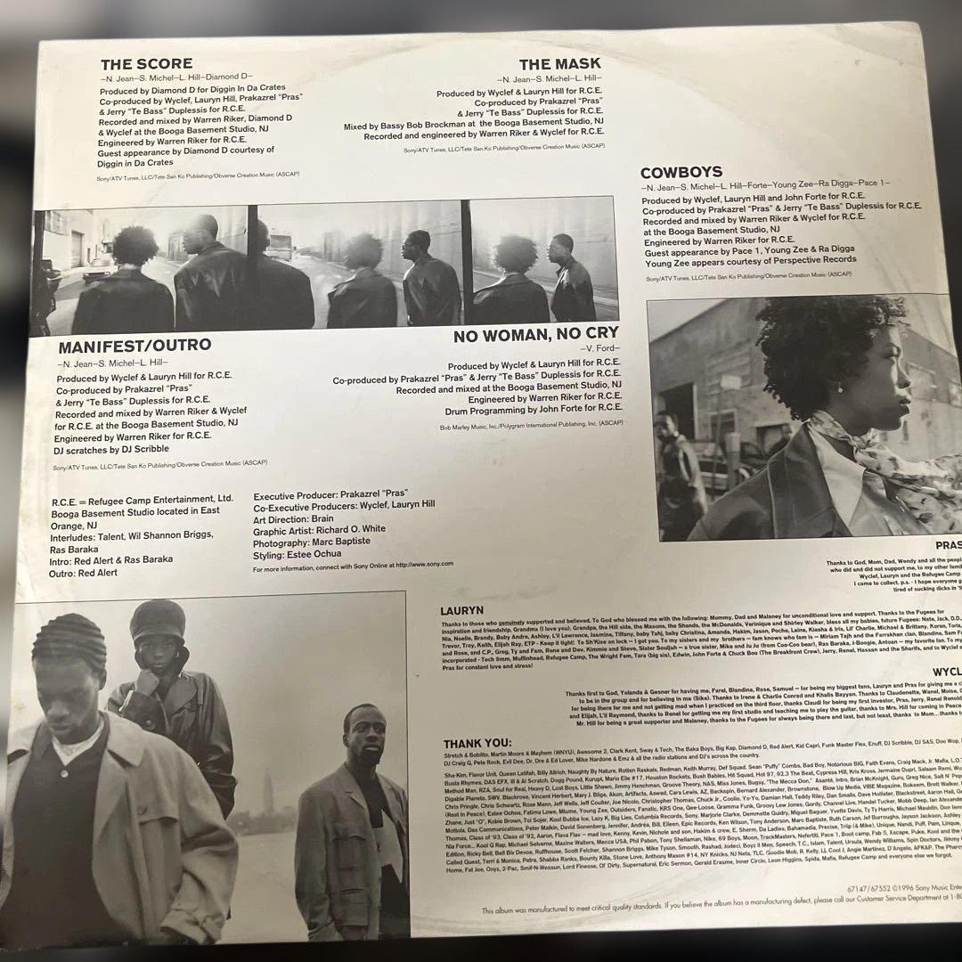 Fugees / The Score ２枚組12インチレコード　オリジナル盤