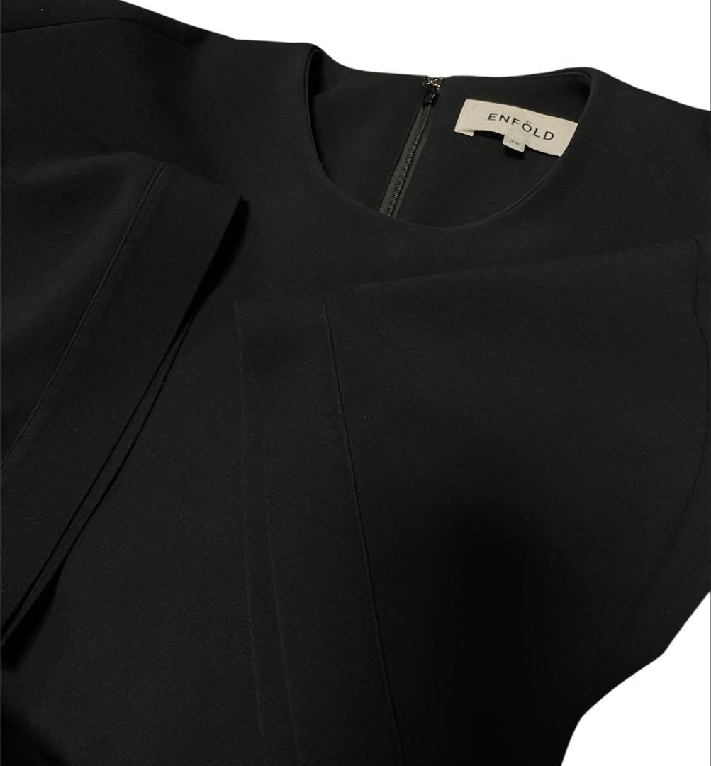 ダブルクロス 5分袖 ドレス ロングワンピース　　エンフォルド