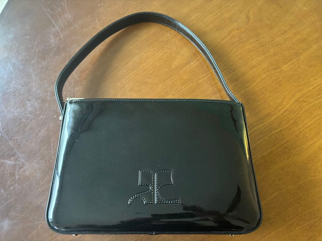 Courreges ブラックショルダーバッグ