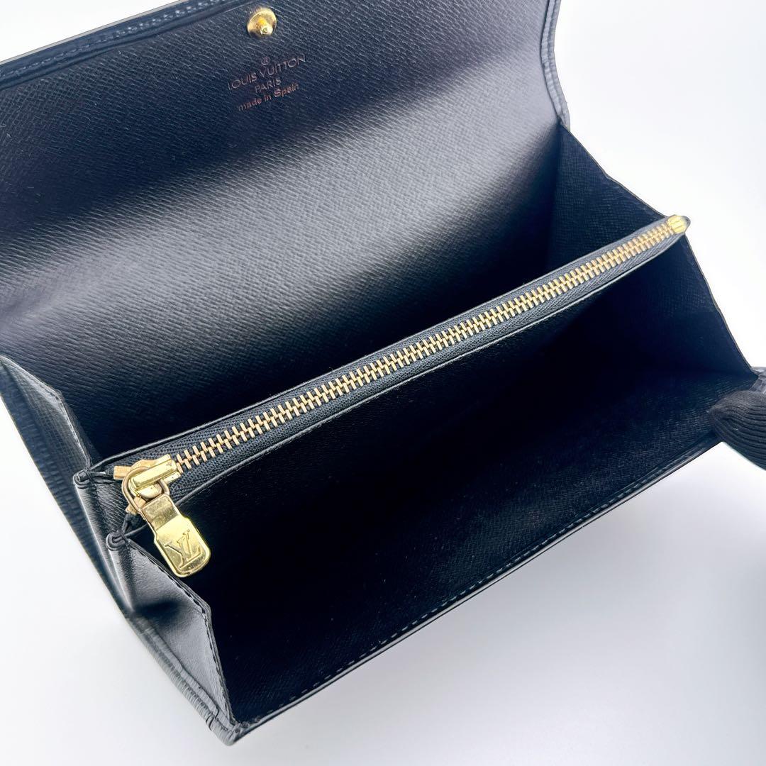 ルイヴィトン ポシェット ポルトモネ クレディ エピ ノワール 黒 長財布