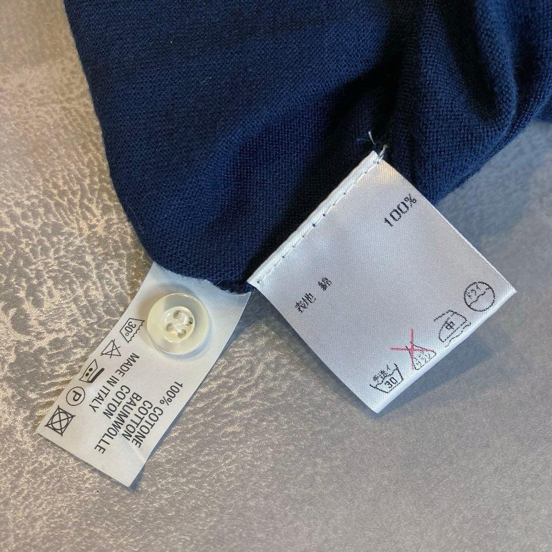 SVEVO 半袖 ポロシャツ ニット 46 ネイビー 綿100% イタリア製