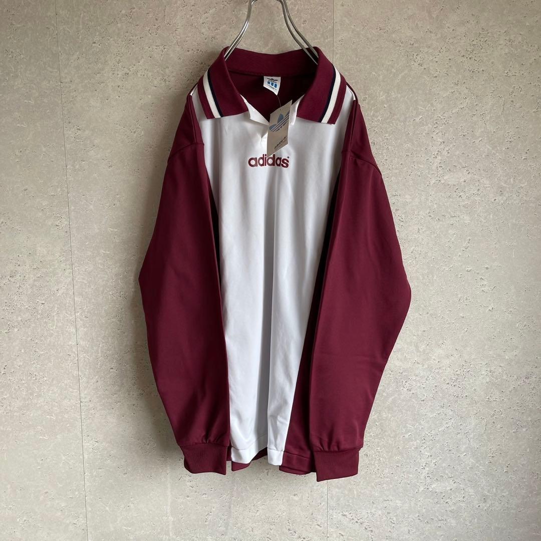90s adidasデサント デッドストック 長袖サッカーシャツ ビッグサイズ