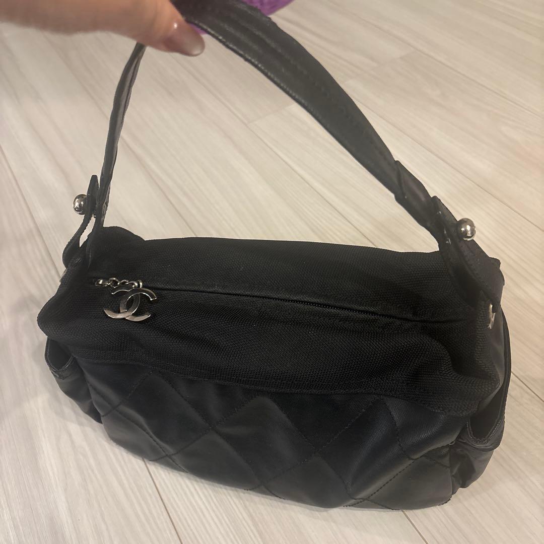 格安正規品新宿伊勢丹購入CHANEL パリビアリッツ　ハンドバッグ　黒