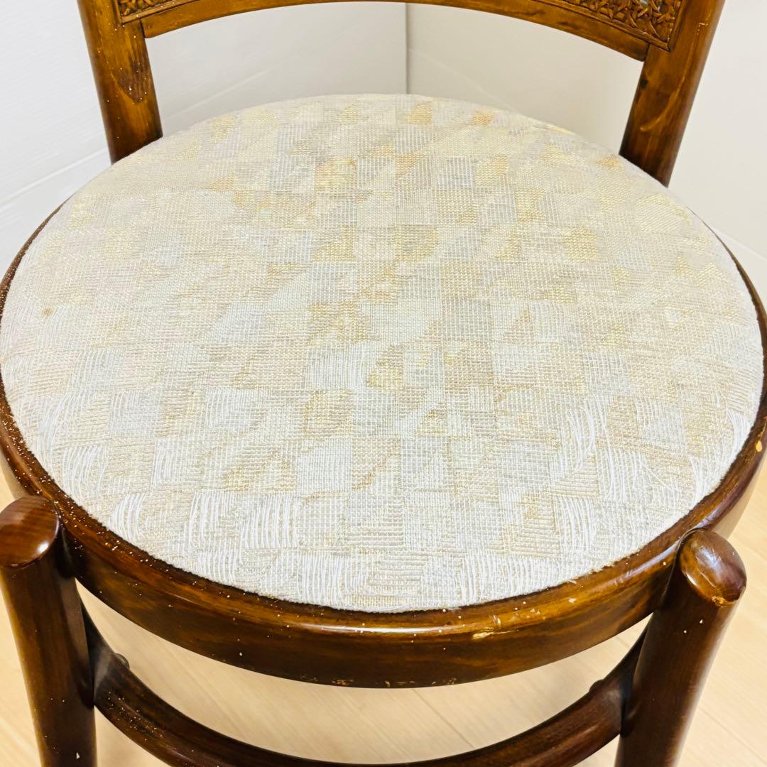 オールドカリモク ダイニングチェア ラタン 曲げ木 籐 レトロ ビンテージ ②