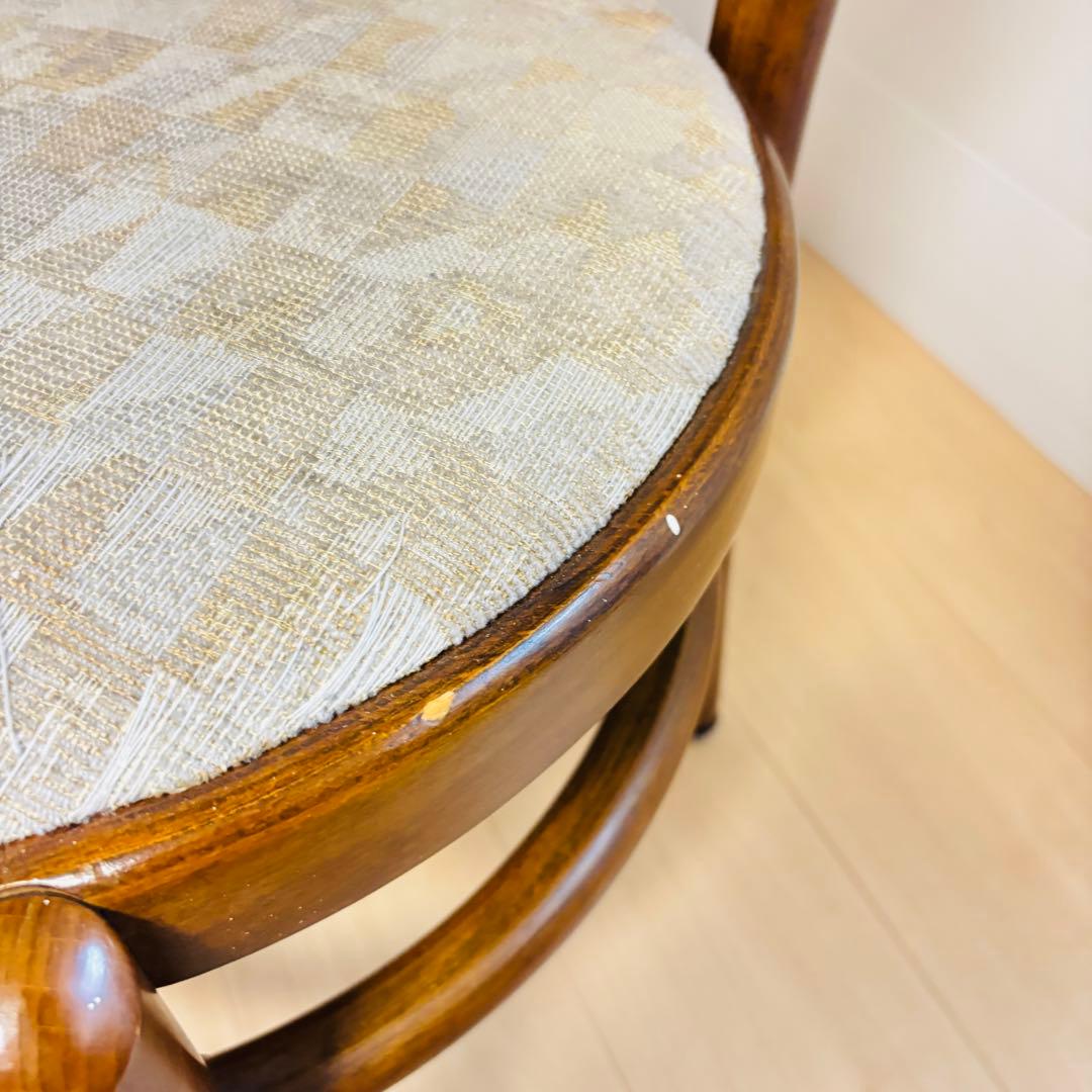 オールドカリモク ダイニングチェア ラタン 曲げ木 籐 レトロ ビンテージ ②