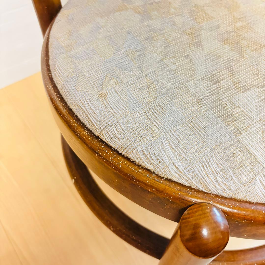 オールドカリモク ダイニングチェア ラタン 曲げ木 籐 レトロ ビンテージ ②