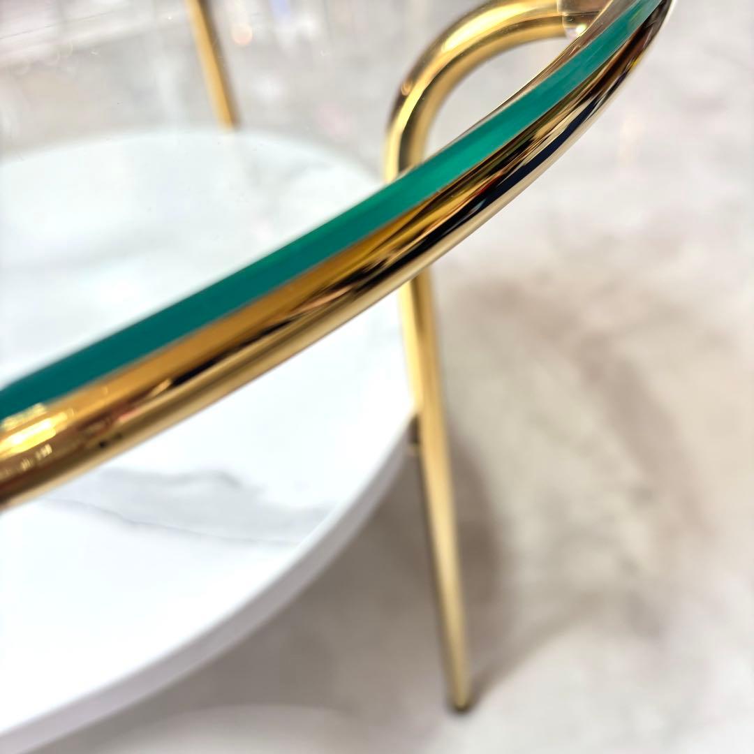 送料込　取説付　素敵　レガートコーヒーテーブルL ゴールド×マーブル