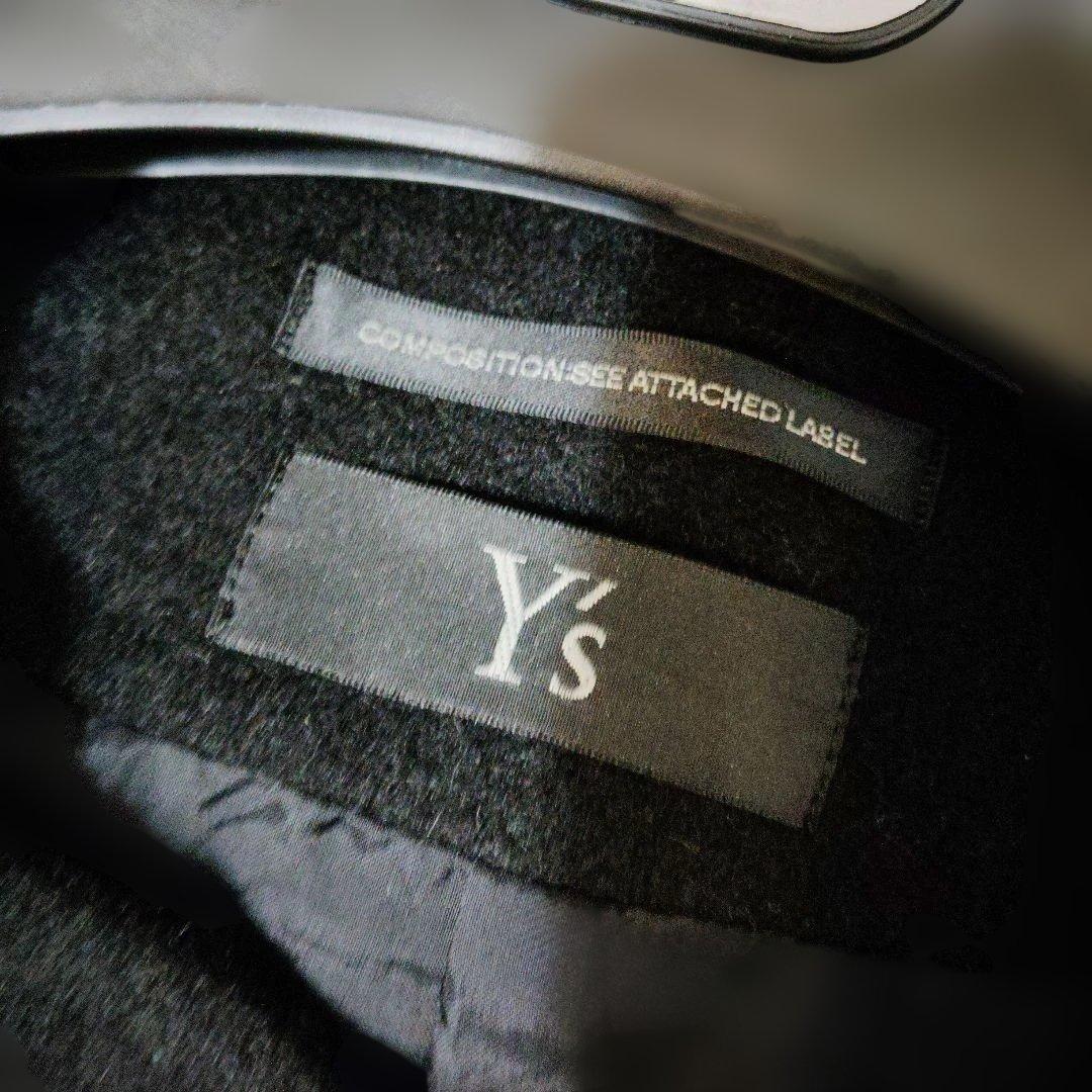 Y's ブラック ダブルブレスト ロングコート2
