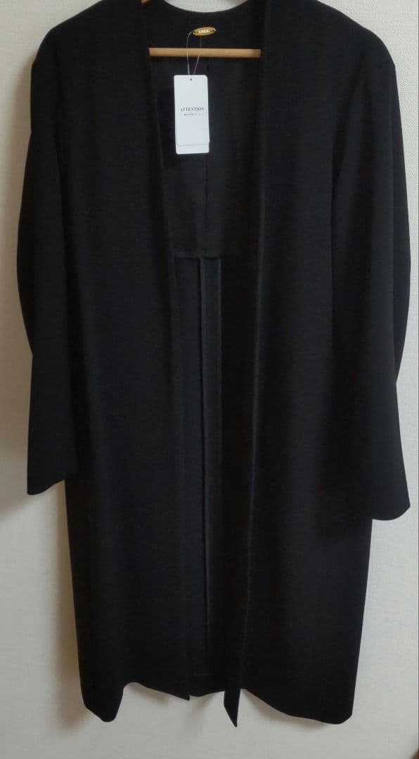 DeuxiemeClasse新品トリアセジョーゼット Vネックコートブラック36