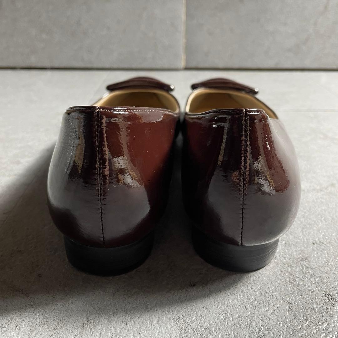 極美品✨️ OHGA オーガ パンプス ポインテットトゥ エナメル ダークブラウン