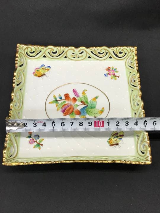 値下！【美品】HEREND ヘレンド　レース　スクエア　プレート