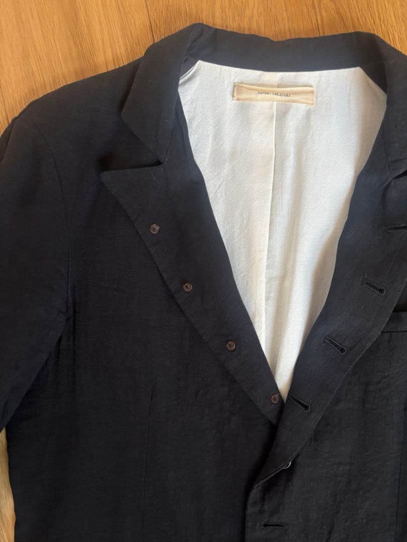 suzuki takayuki リネン 黒 テーラードジャケット