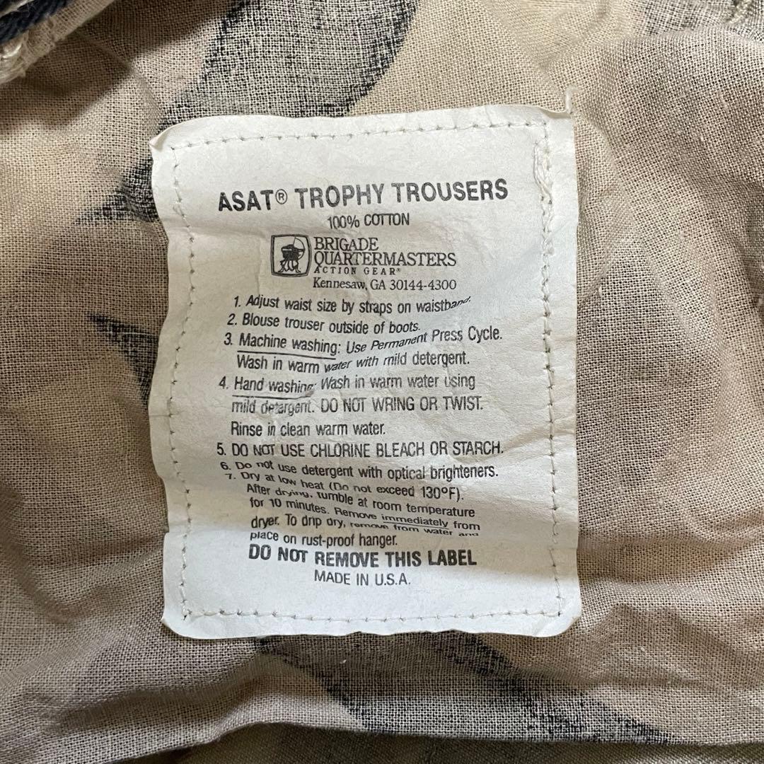 希少 80s ASAT USA製 トライバルカモ カーゴパンツ　オリジナル　Ｌ