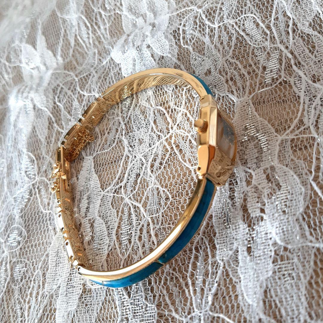 ✨新品電池☆稼働美品✨VEXCEL✨ ヴェクセル天然石　バングルウォッチ