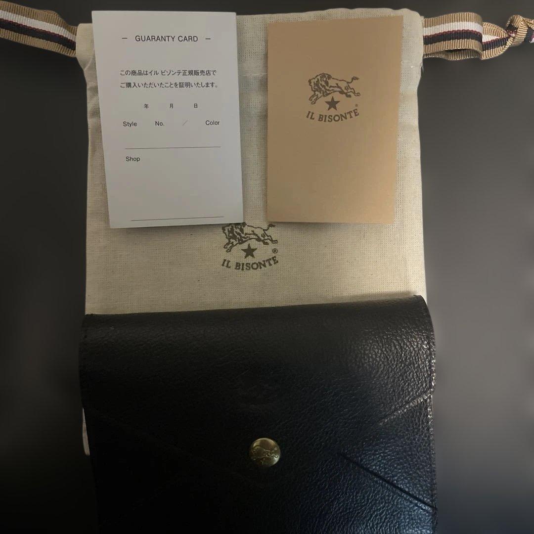 イルビゾンテ　ブラックレザー折り財布
