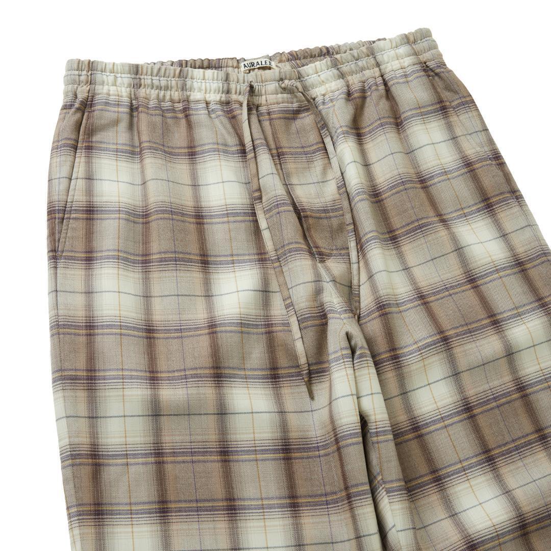 オーラリー　SUPER LIGHT WOOL CHECK EASY SLACKS