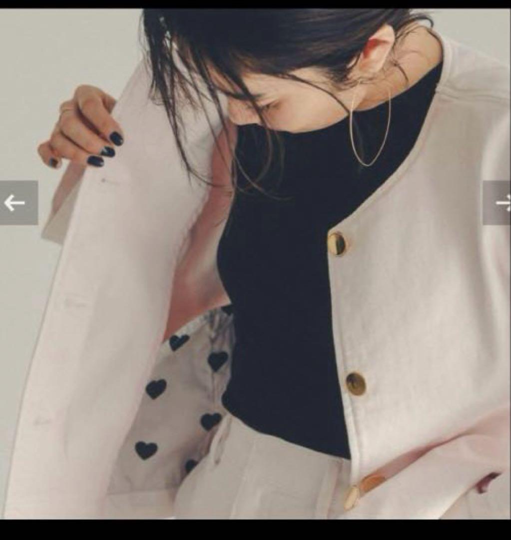 ノーカラー ピンクジャケット