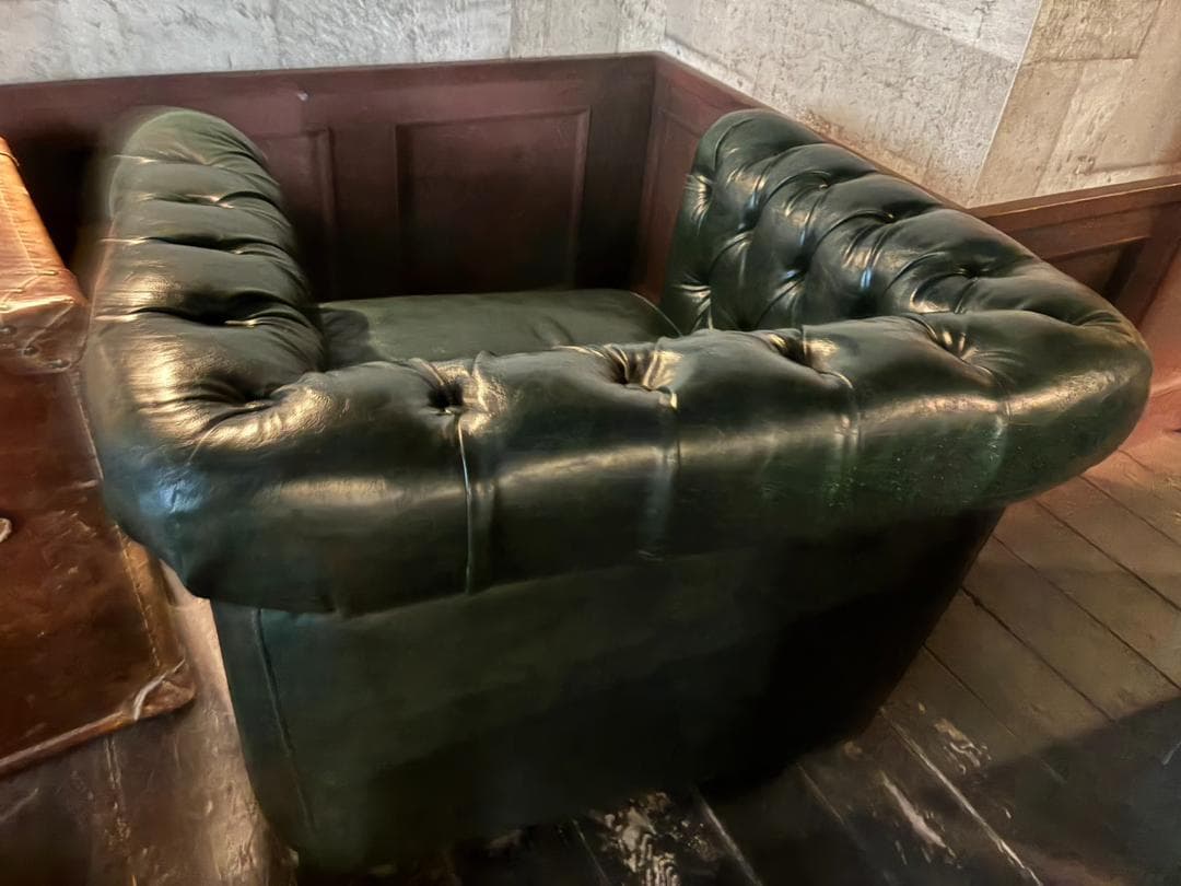 チェスターフィールド アームチェア ダークグリーン