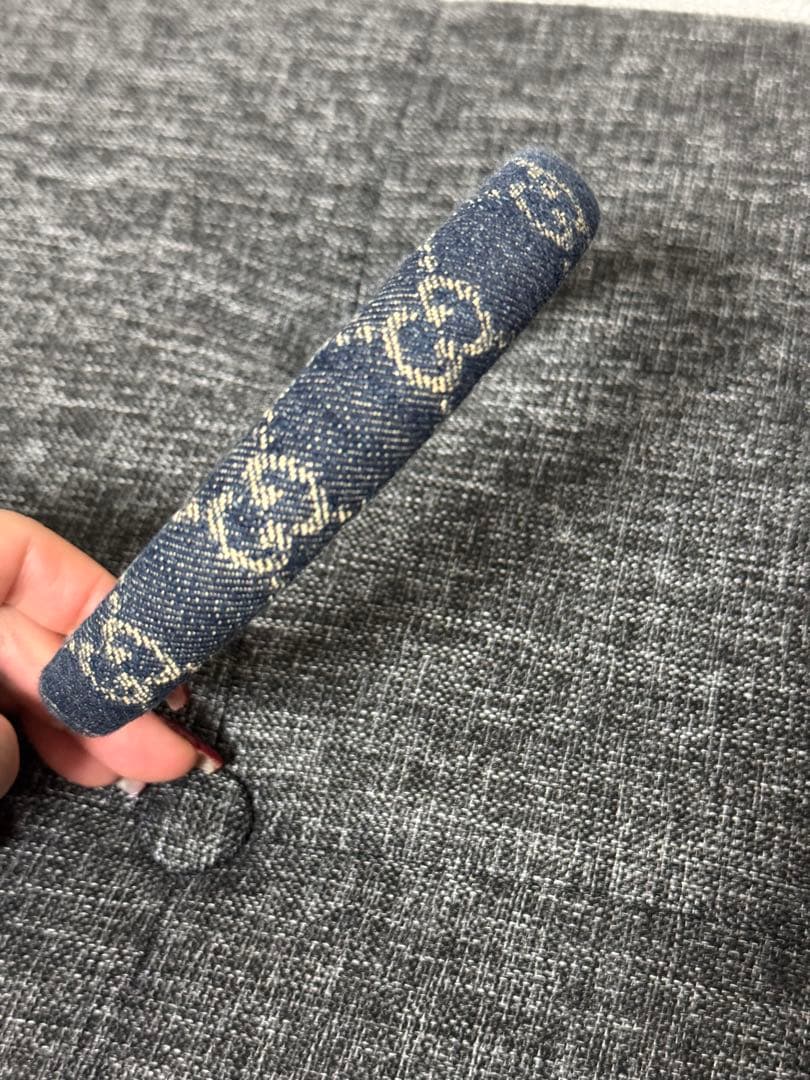 【T I 】GUCCI デニム ヘアバンド ネイビー