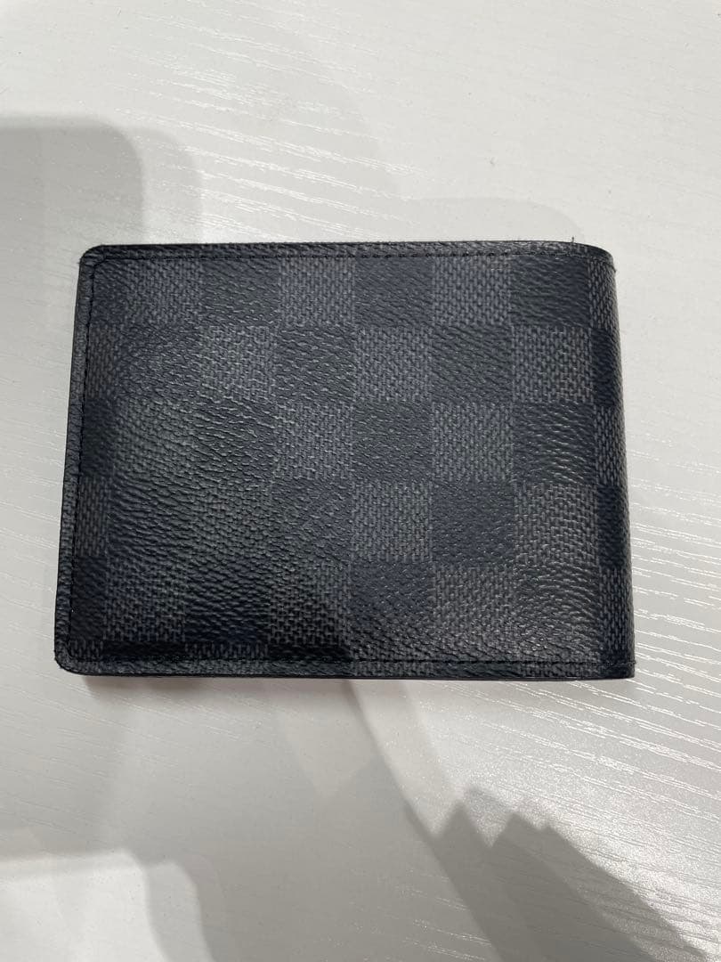 ルイヴィトン　ダミエ　ブラック チェック柄 二つ折り財布