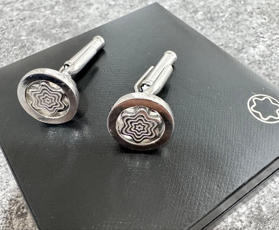 モンブラン MONT BLANC ロゴ入りカフリンクス シルバー リバーシブル