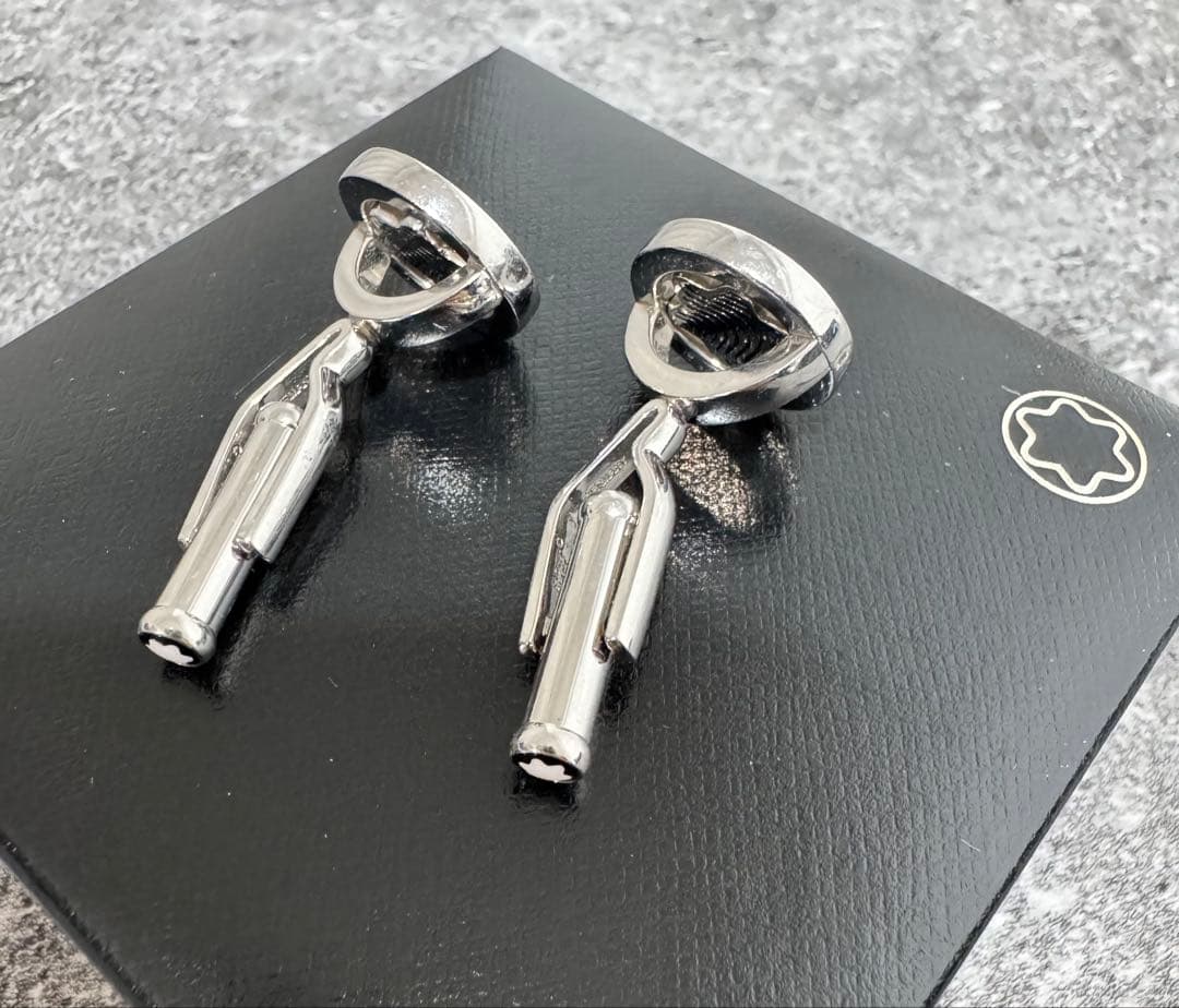 モンブラン MONT BLANC ロゴ入りカフリンクス シルバー リバーシブル