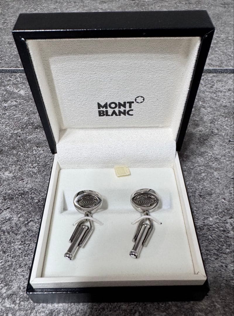 モンブラン MONT BLANC ロゴ入りカフリンクス シルバー リバーシブル