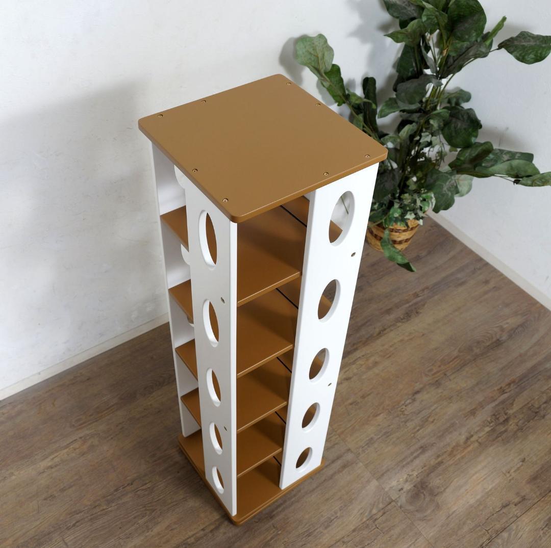 完成品!　　回転式　本棚　ブックシェルフ　DVD ラック　5段