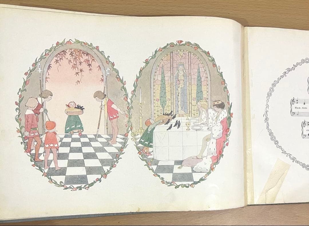 No.373希少 アンティーク洋書 古書 ル・メール 絵本 児童書　童謡